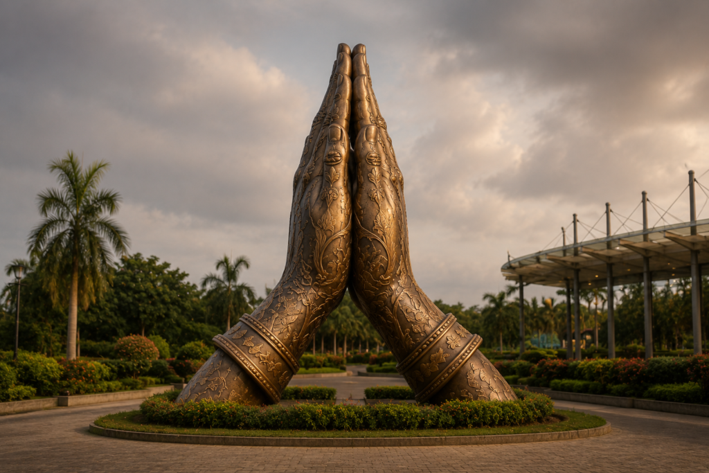 golden hour at the park monument
